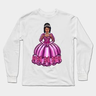 Princess -  Black curly Afro Princess in purple  ii ! beautiful light brown black girl with Afro hair, brown eyes and dark brown skin. Hair love ! Long Sleeve T-Shirt